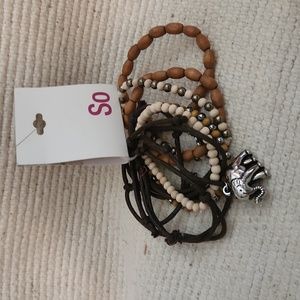 Natural color breaded bracelets